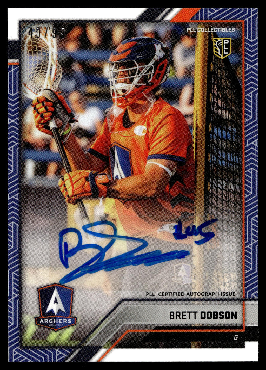 Brett Dobson 2023 PLL Snapshot Archers Blue Auto 40/99 #35
