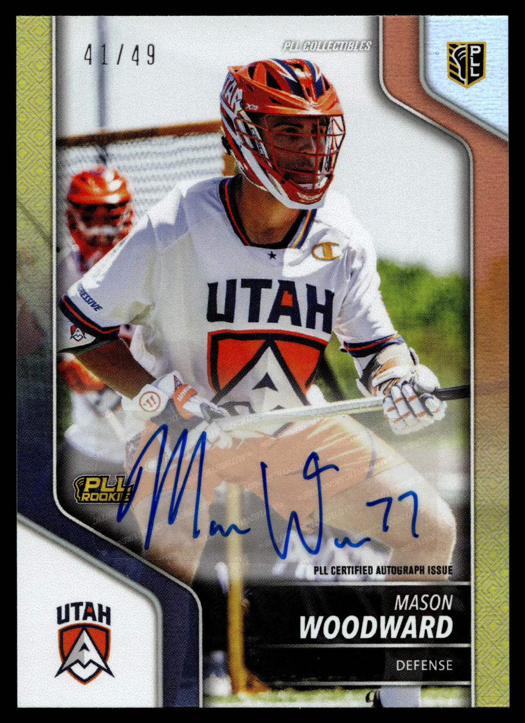 Mason Woodward 2024 PLL Release Utah Archers Yellow Auto 41/49 #27