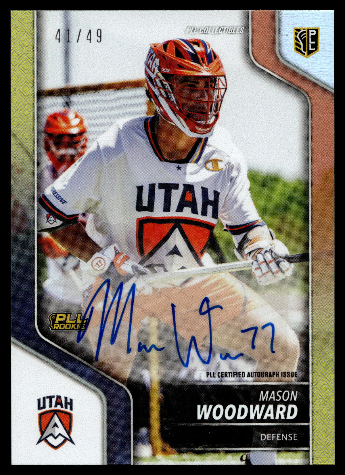 Mason Woodward 2024 PLL Release Utah Archers Yellow Auto 41/49 #27