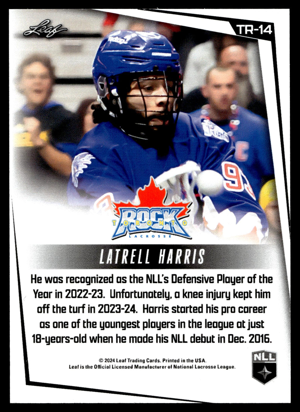 Latrell Harris 2025 Leaf Toronto Rock #TR-14