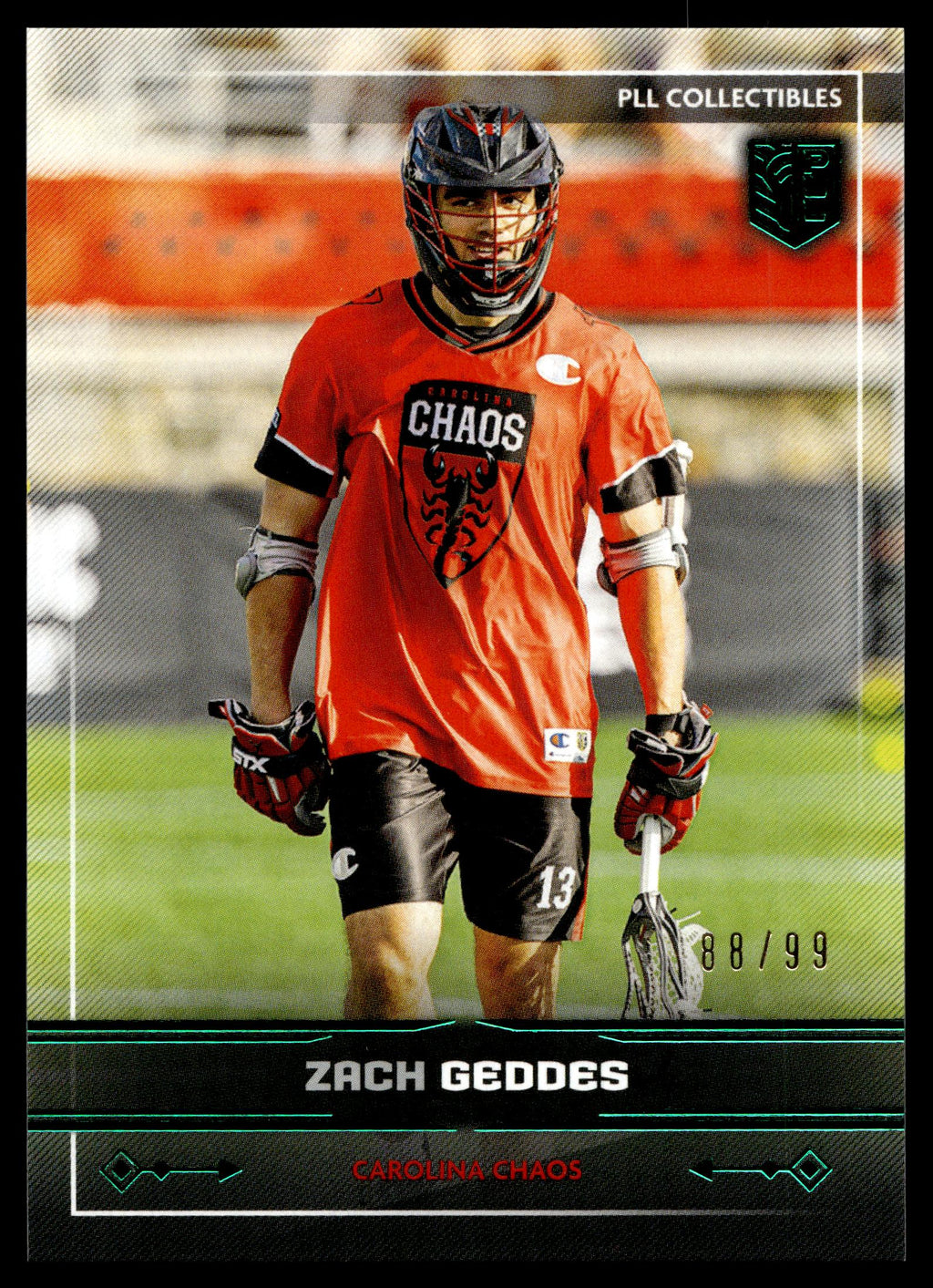 Zach Geddes 2025 PLL Fieldside Carolina Chaos Green Foil 88/99 #8
