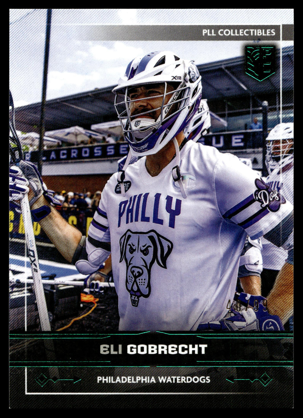 Eli Gobrecht 2025 PLL Fieldside Philadelphia Waterdogs Green Foil 40/99 #39