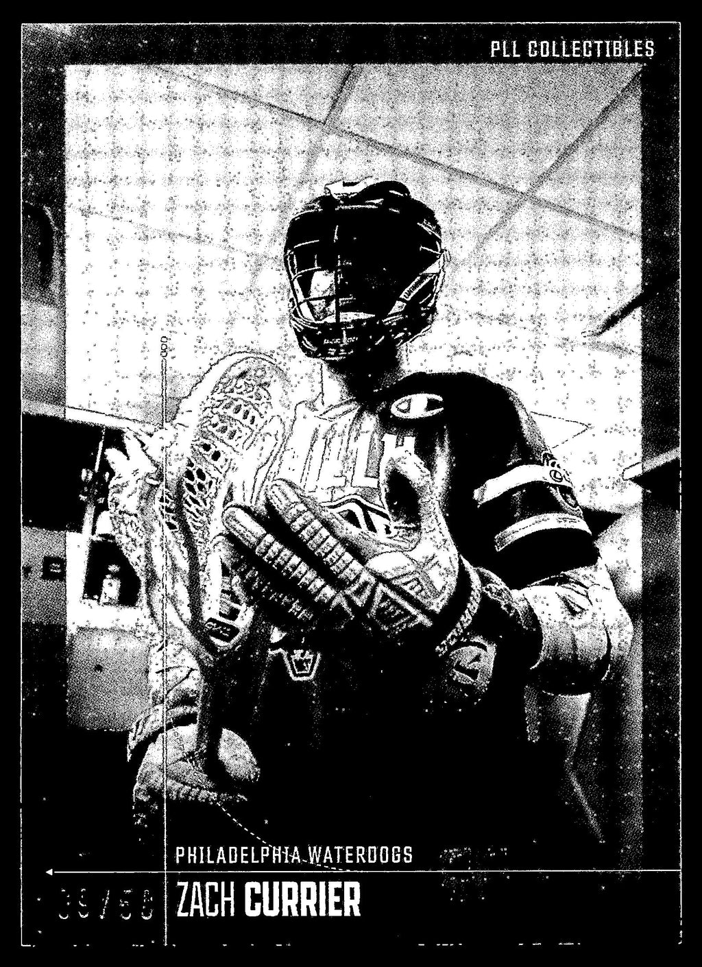 Zach Currier 2026 PLL Fieldside II Philadelphia Waterdogs B & W 09/50 #42