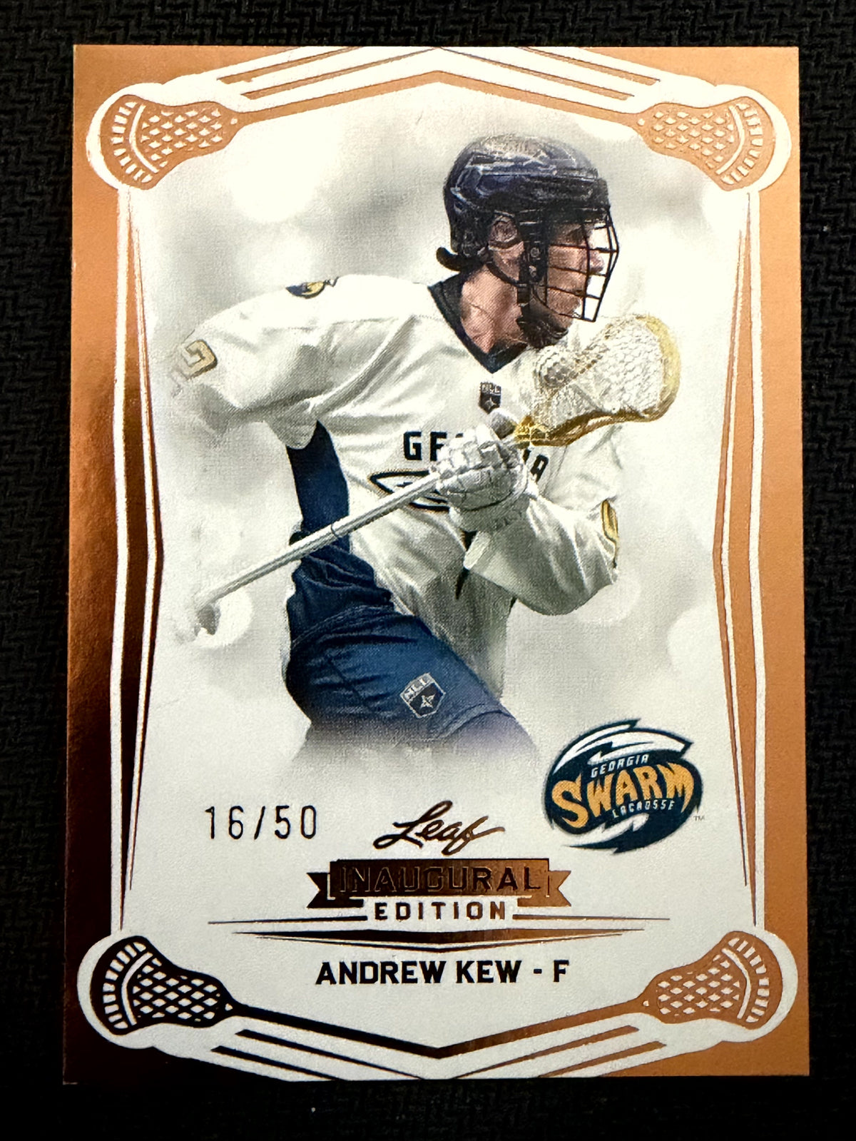 Andrew Kew 2025 Leaf NLL Inaugural Georgia Swarm Rose Gold 16/50 #5
