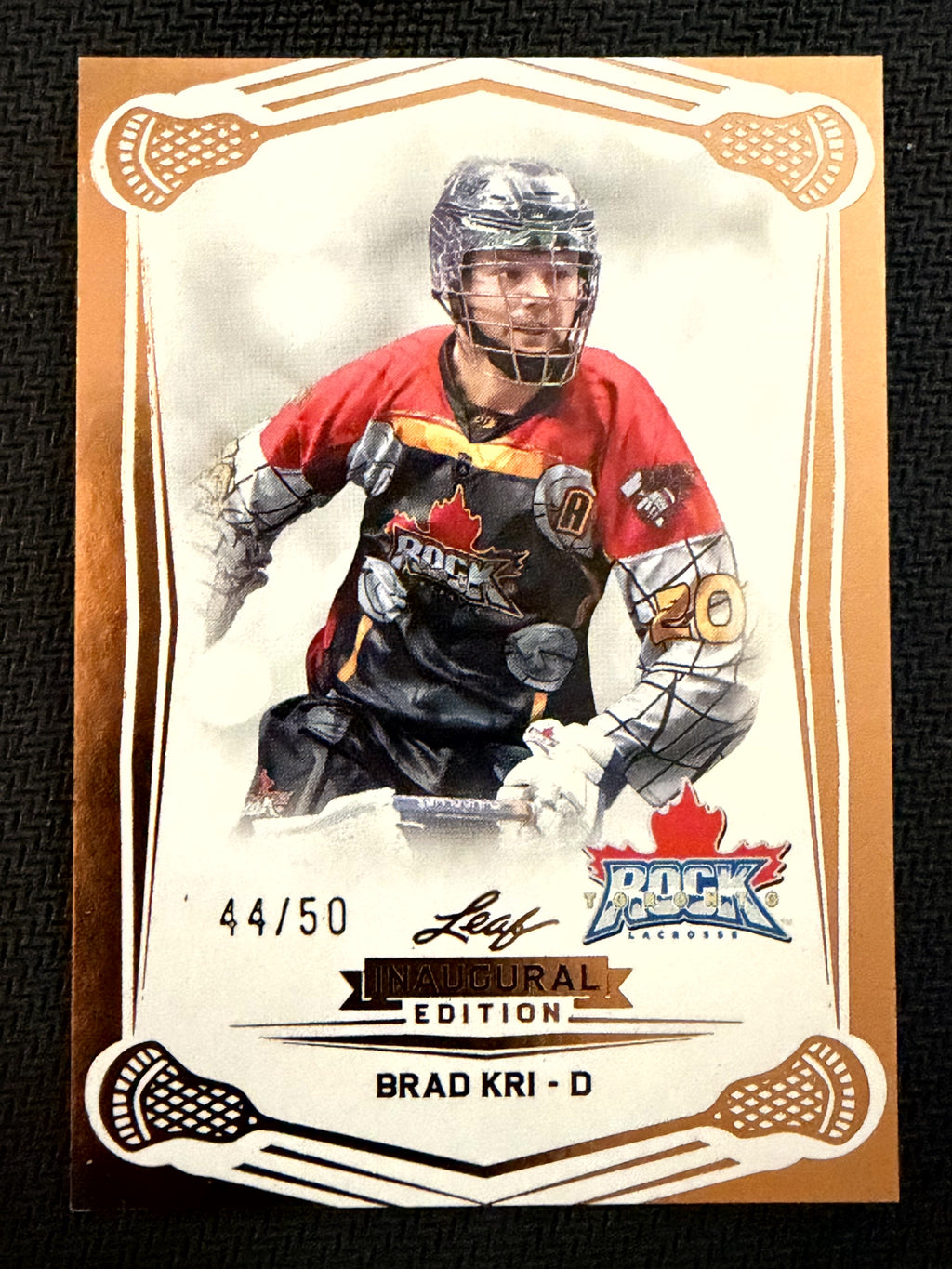 Brad Kri 2025 Leaf NLL Inaugural Toronto Rock Rose Gold 44/50 #9