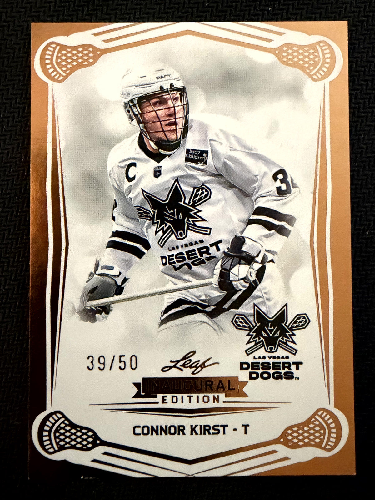 Connor Kirst 2025 Leaf NLL Inaugural Las Vegas Desert Dogs Rose Gold 39/50 #25