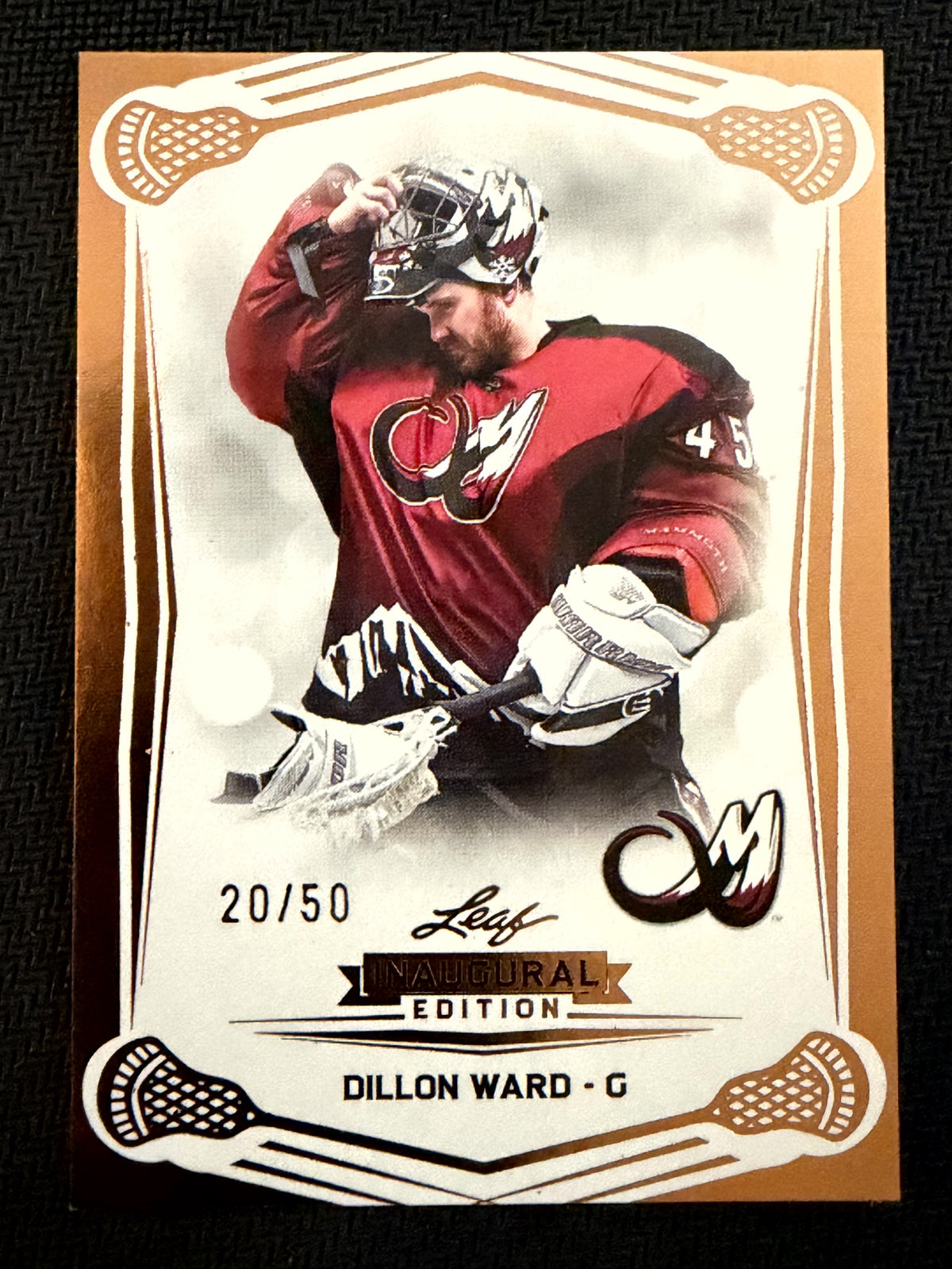 Dillon Ward 2025 Leaf NLL Inaugural Colorado Mammoth Rose Gold 20/50 #31