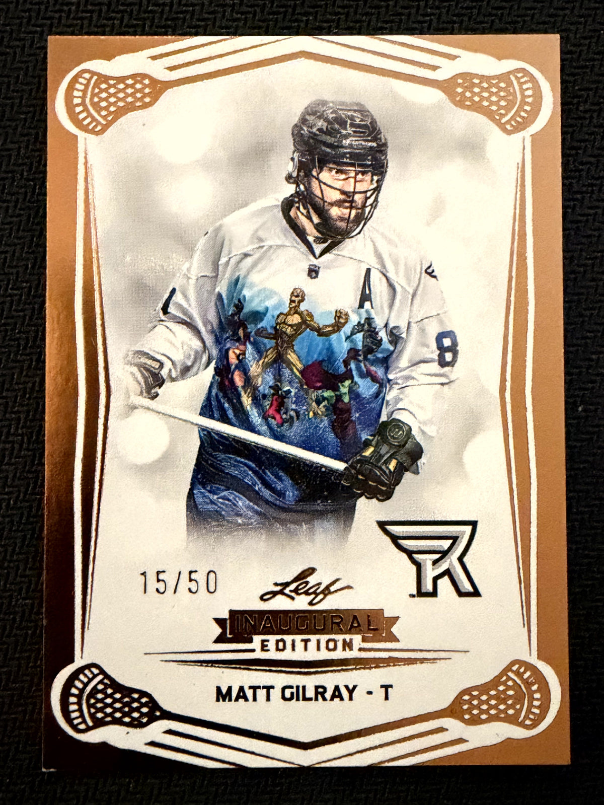 Matt Gilray 2025 Leaf NLL Inaugural Rochester Nighthawks Rose Gold 15/50 #63