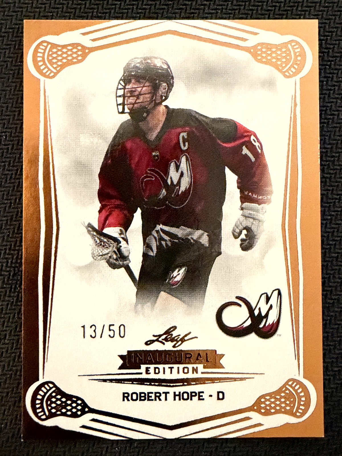 Robert Hope 2025 Leaf NLL Inaugural Colorado Mammoth Rose Gold 13/50 #77