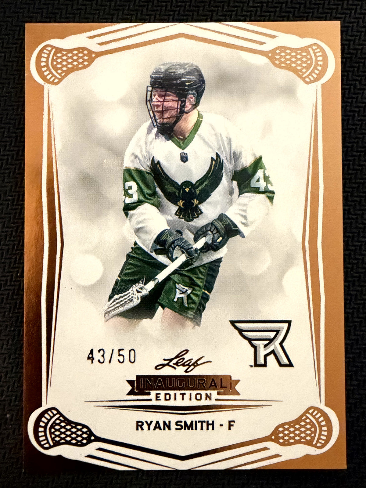 Ryan Smith 2025 Leaf NLL Inaugural Rochester Nighthawks Rose Gold 43/50 #82