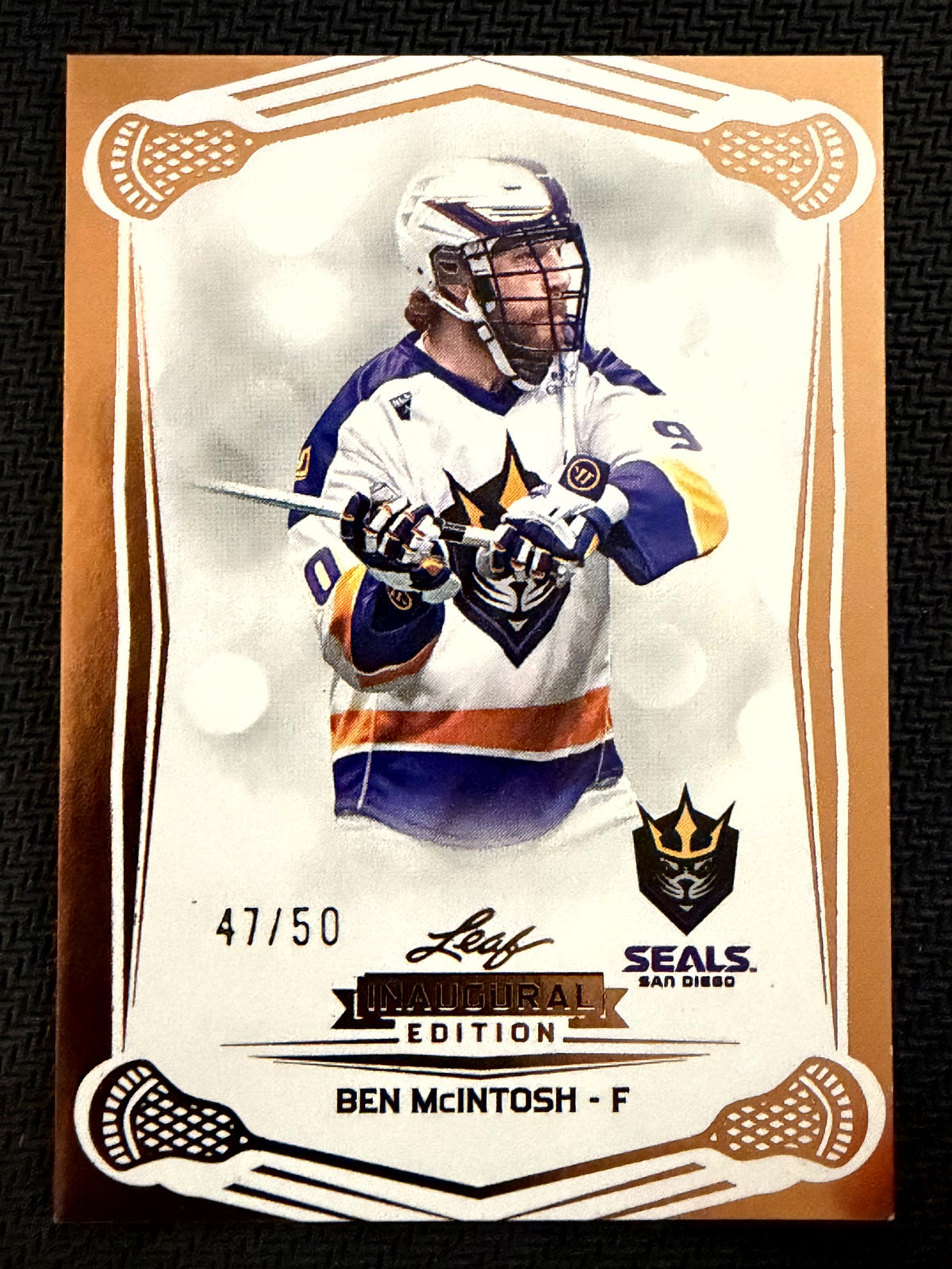 Ben McIntosh 2025 Leaf NLL Inaugural San Diego Seals Rose Gold 47/50 #7