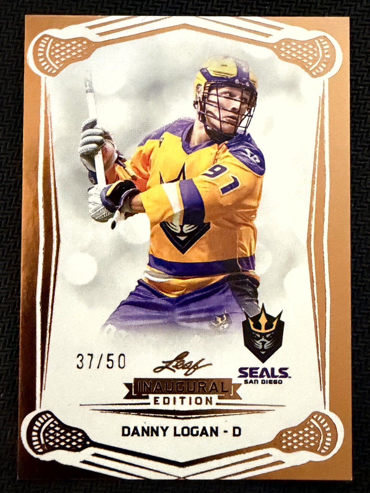 Danny Logan 2025 Leaf NLL Inaugural San Diego Seals Rose Gold 37/50 #29