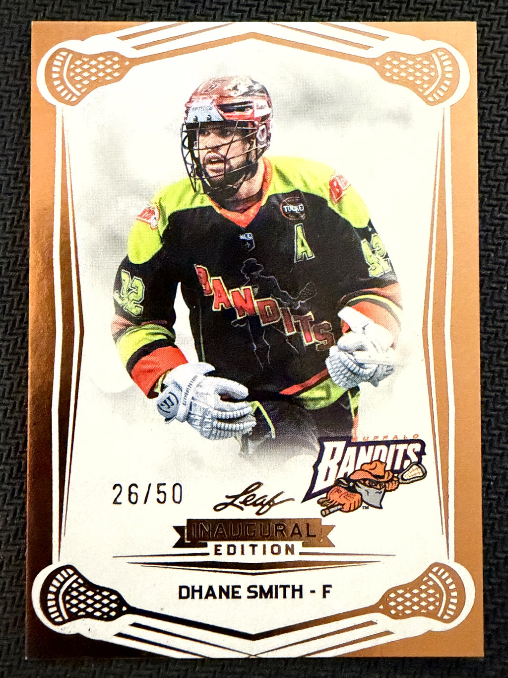 Dhane Smith 2025 Leaf NLL Inaugural Buffalo Bandits Rose Gold 26/50 #30