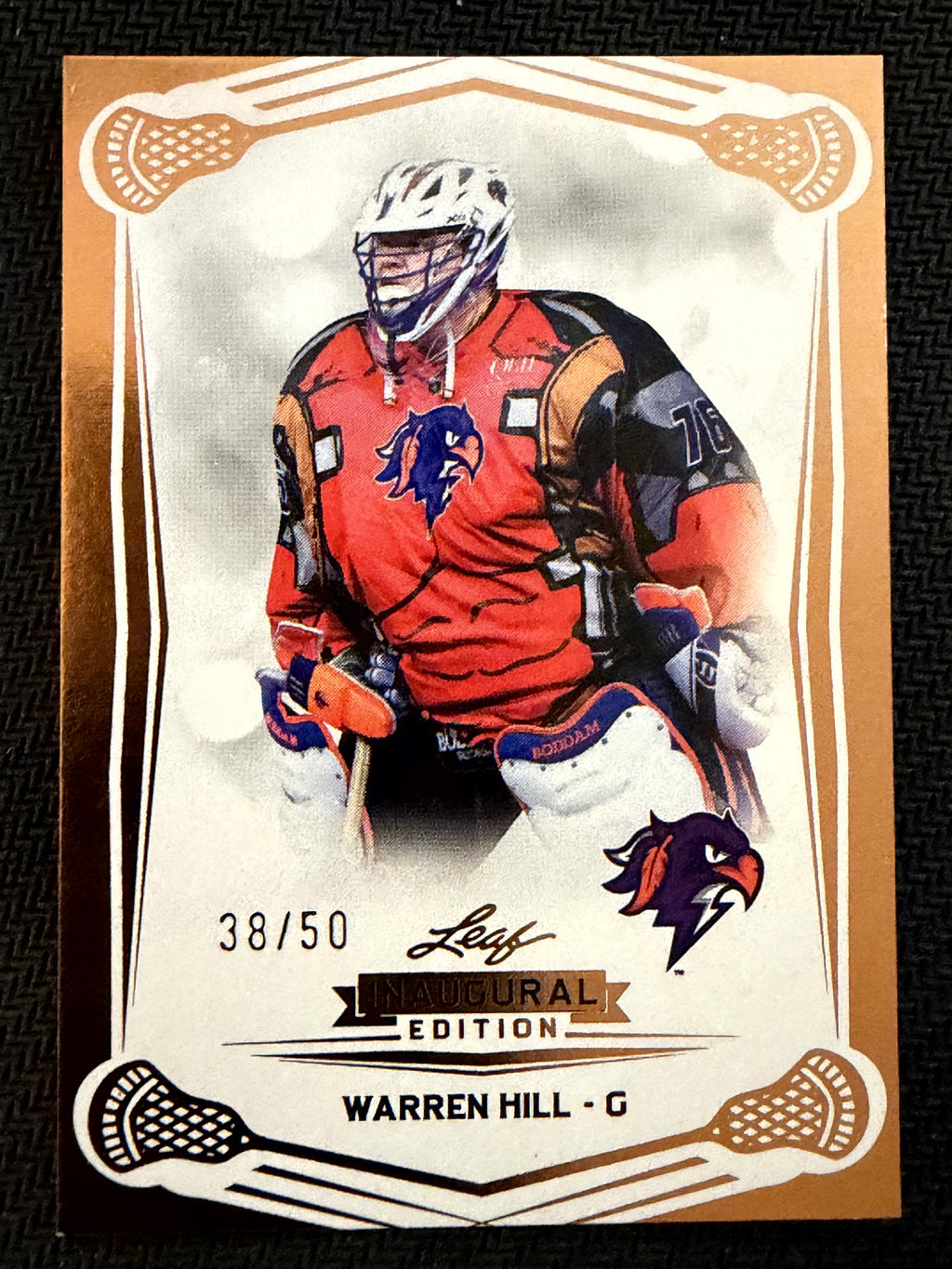 Warren Hill 2025 Leaf NLL Inaugural Halifax Thunderbirds Rose Gold 38/50 #94