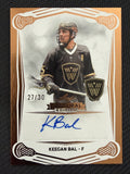 Keegan Bal 2025 Leaf NLL Inaugural Vancouver Warriors Rose Gold Auto 27/30 #BA-KB1