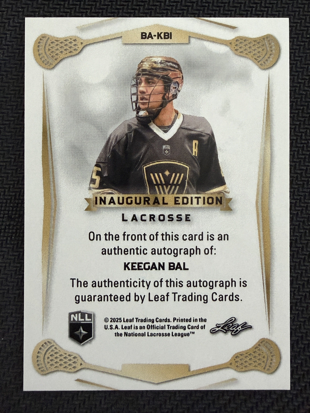 Keegan Bal 2025 Leaf NLL Inaugural Vancouver Warriors Rose Gold Auto 4/30 #BA-KB1