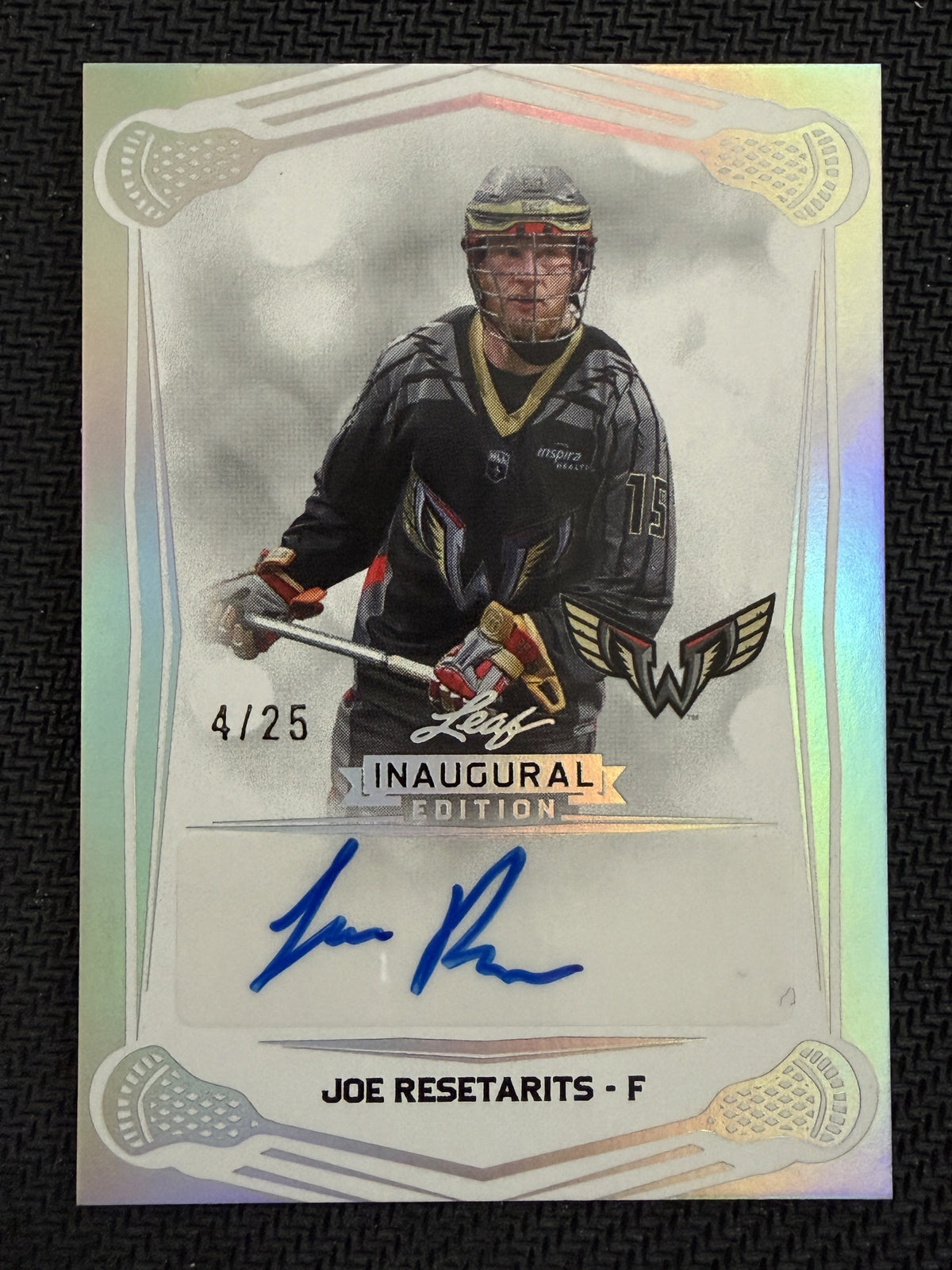 Joe Resetarits 2025 Leaf NLL Inaugural Philaadelphia Silver Auto 4/25 #BA-JR1