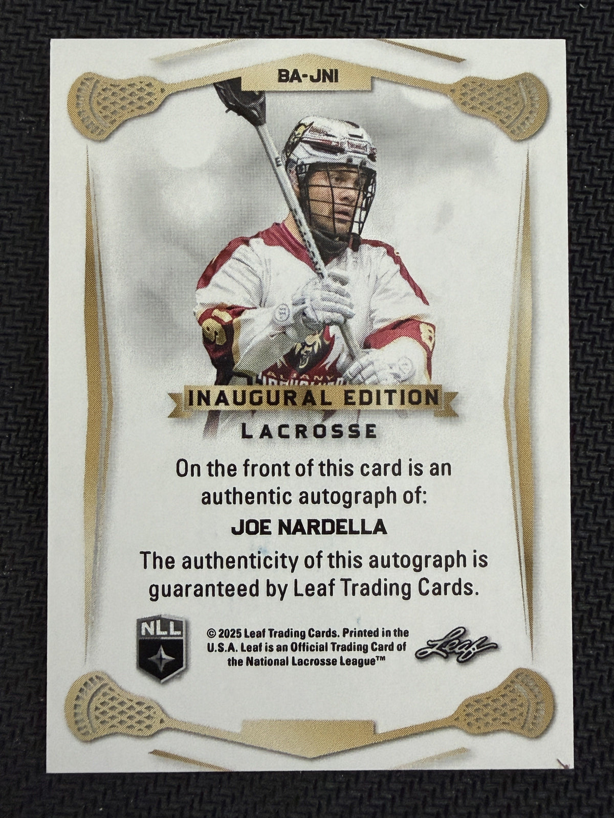 Joe Nardella 2025 Leaf NLL Inaugural Albany Firewolves Silver Auto 14/25 #BA-JN1