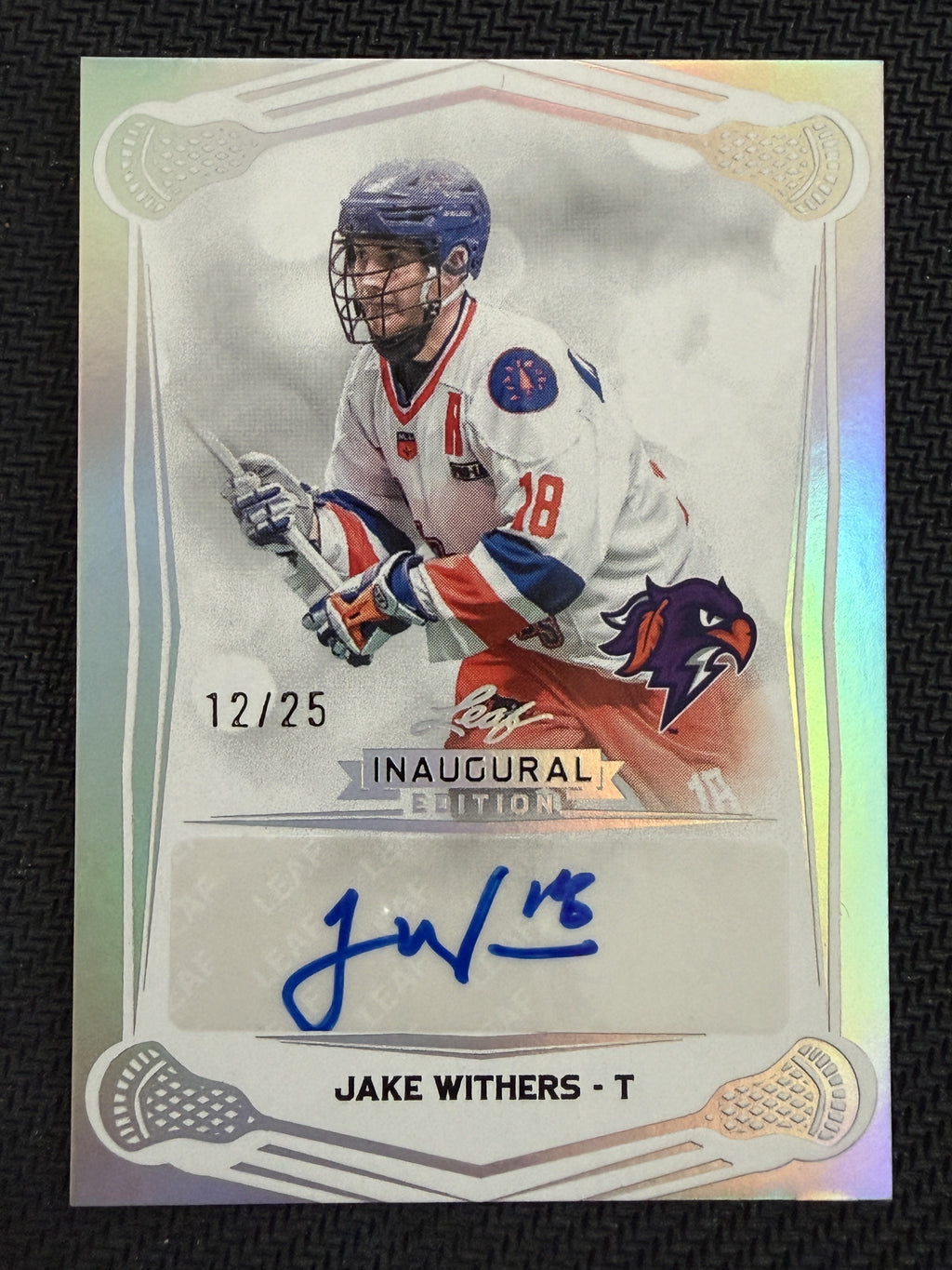 Jake Withers 2025 Leaf NLL Inaugural Halifax Silver Auto 12/25 #BA-JW1