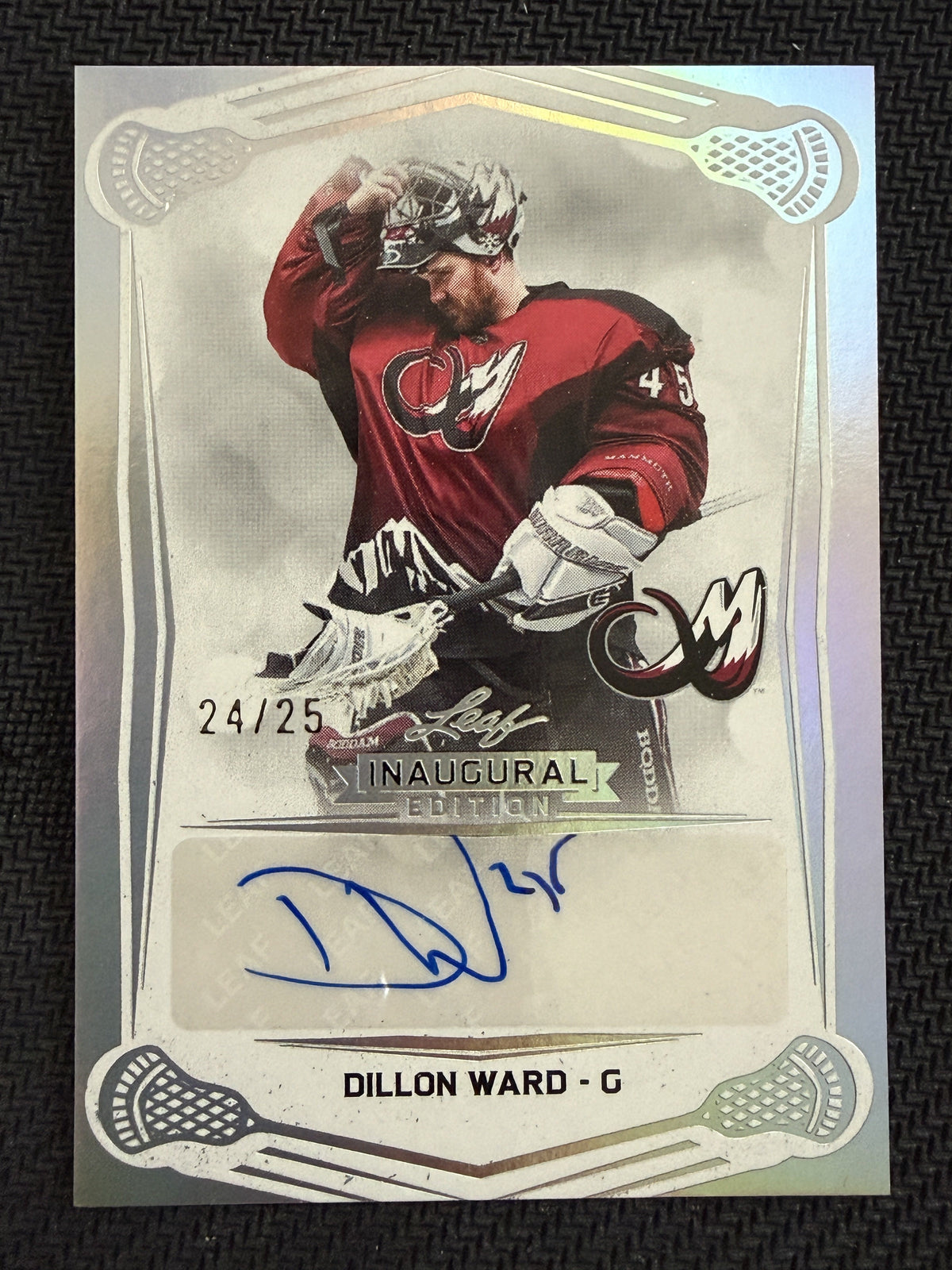 Dillon Ward 2025 Leaf NLL Inaugural Colorado Mammoth Silver Auto 24/25 #BA-DW2