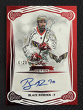Blaze Riorden 2025 Leaf NLL Inaugural Philadelphia Wings Red Auto 6/20 #BA-BR1