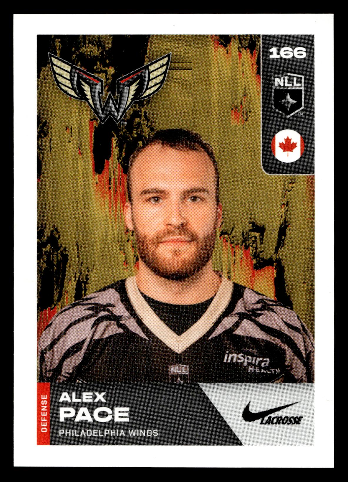Alex Pace 2025 TFL NLL Stickers Philadelphia Wings #166