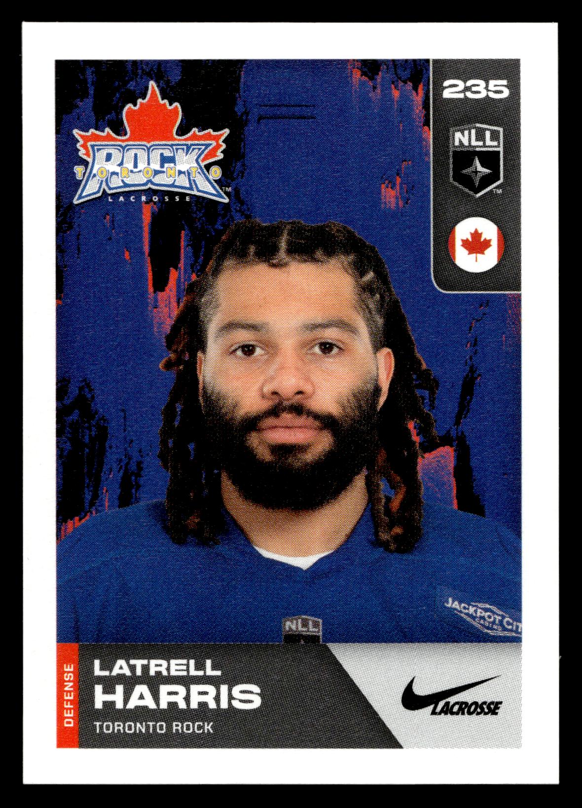 Latrell Harris 2025 TFL NLL Stickers Toronto Rock #235
