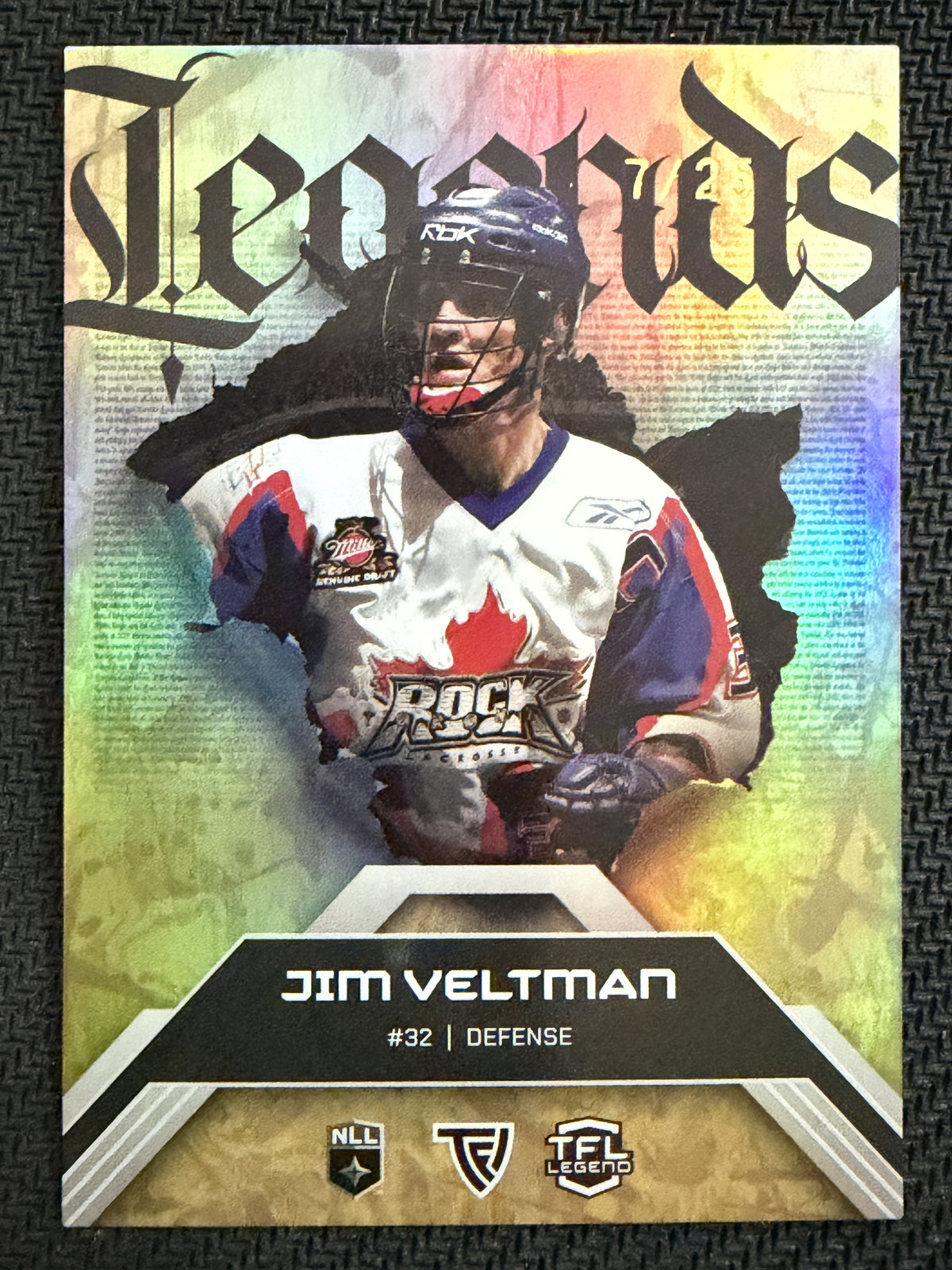 Jim Veltman 2026 TFL NLL Elite Toronto Rock Legends 7/25 #E66