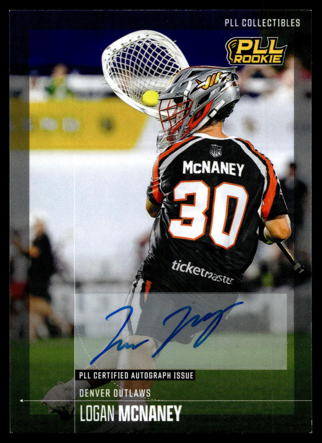 Logan McNaney 2026 PLL Fieldside II Denver Outlaws Base Auto #61