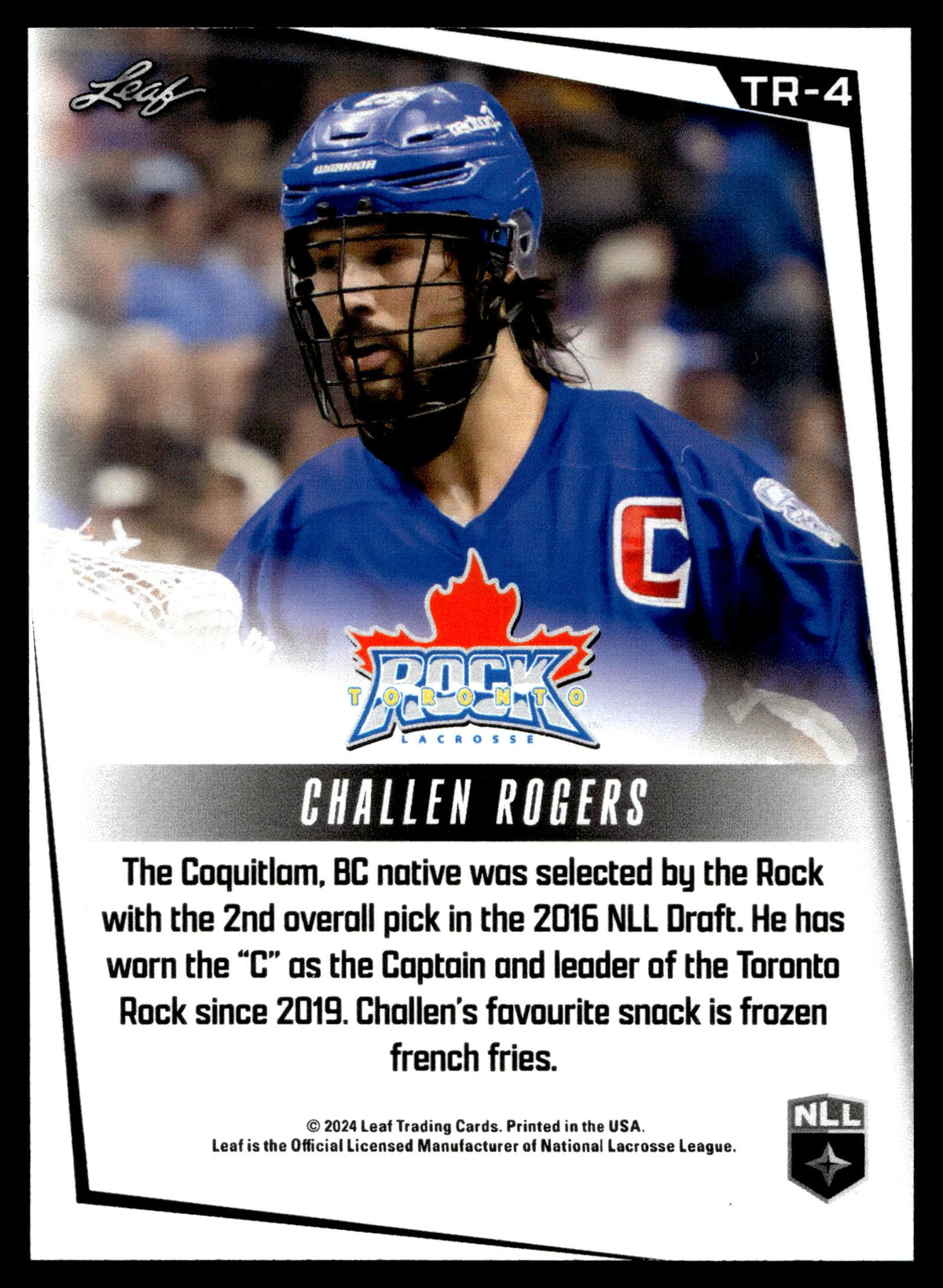 Challen Rogers 2025 Leaf Toronto Rock Toronto Rock #TR-4