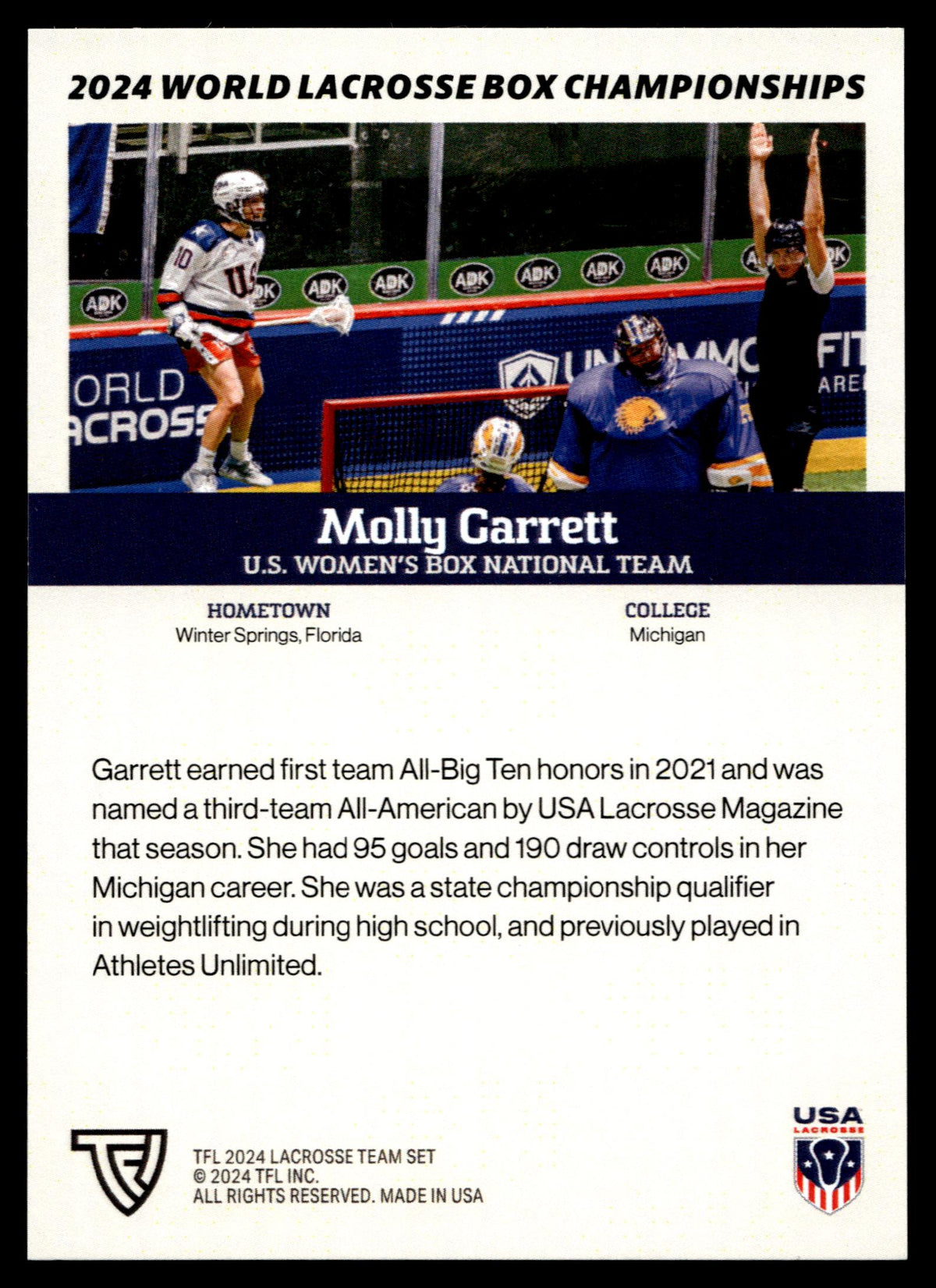 Molly Garrett 2024 TFLWBLC Team USA Rainbow Foil #