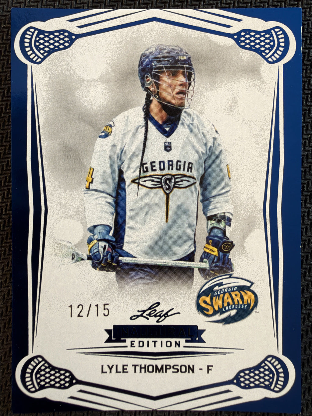 Lyle Thompson 2025 Leaf NLL Inaugural Georgia Swarm Blue 12/15 #61