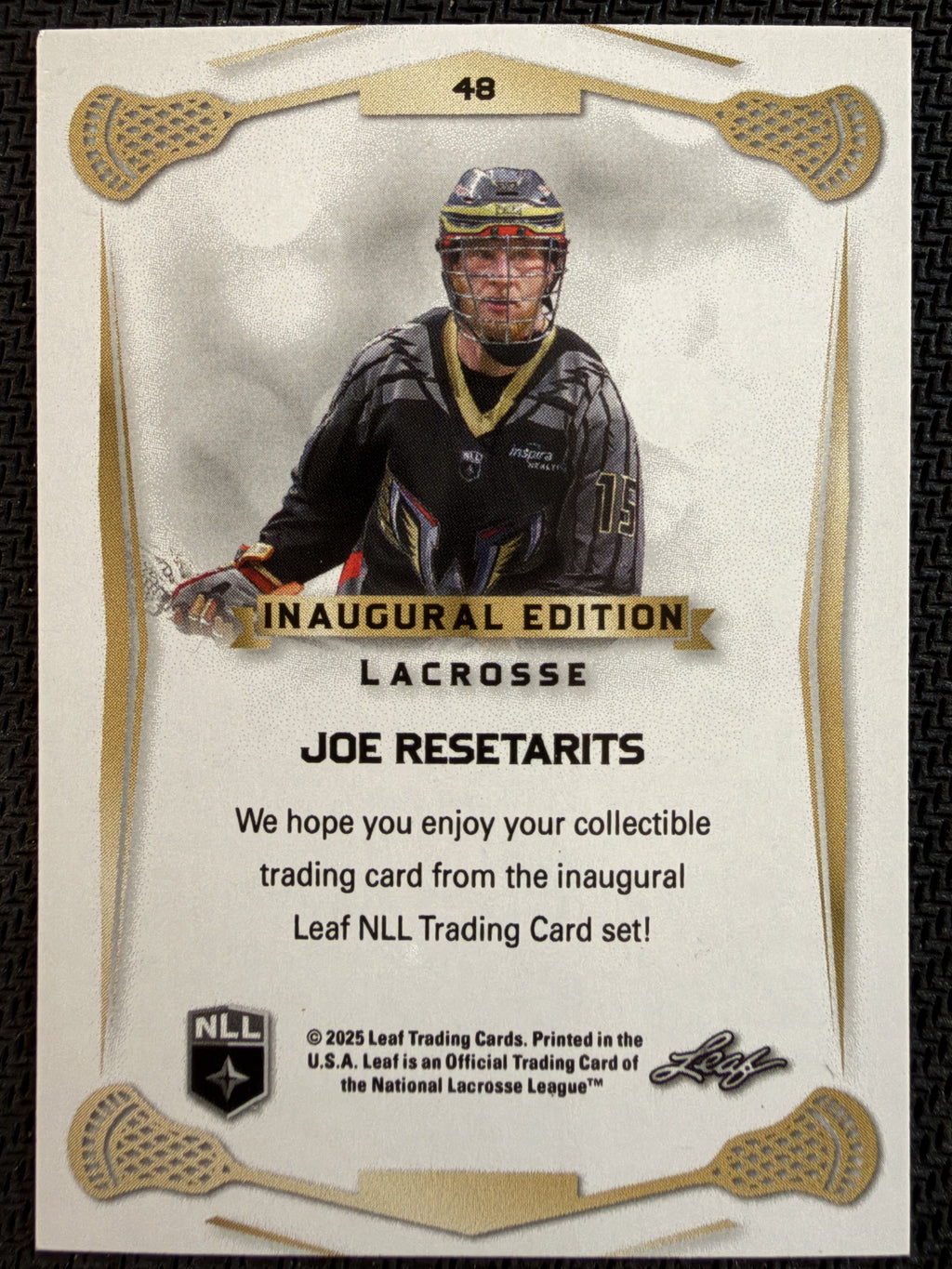 Joe Resetarits 2025 Leaf NLL Inaugural Philadelphia Wings Red 13/20 #48
