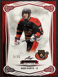 Reed Kurtz 2025 Leaf NLL Inaugural Ottawa Black Bears Red 5/20 #73