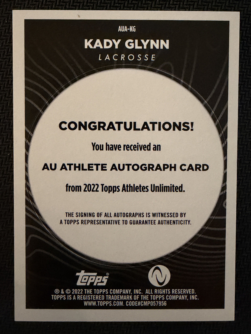 Kady Glynn 2022 Topps Athletes Unlimited Base Auto #AUA-KG