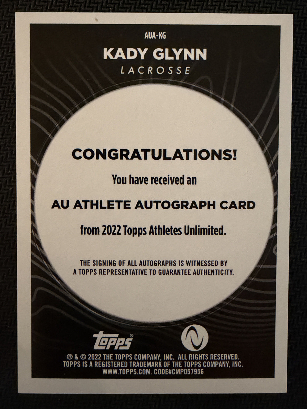 Kady Glynn 2022 Topps Athletes Unlimited Base Auto #AUA-KG