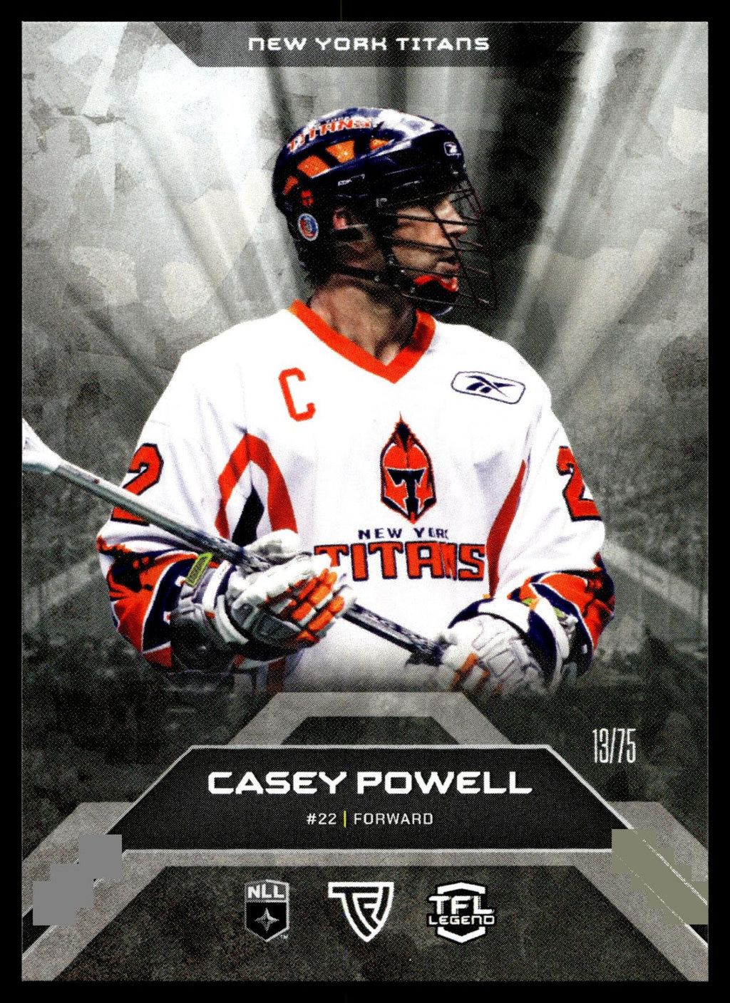 Casey Powell 2025 TFL Sports NLL New York Titans Home Floor 13/75 #122