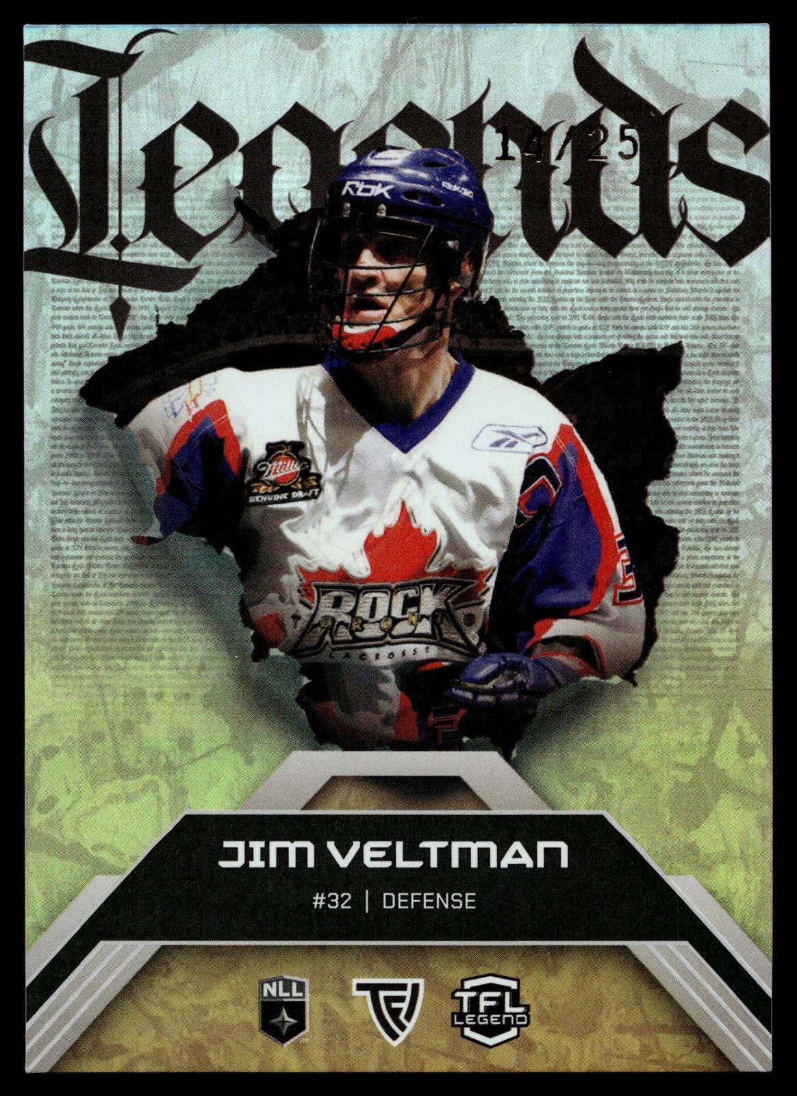 Jim Veltman 2026 TFL NLL Elite Toronto Rock Legends 14/25 #E66