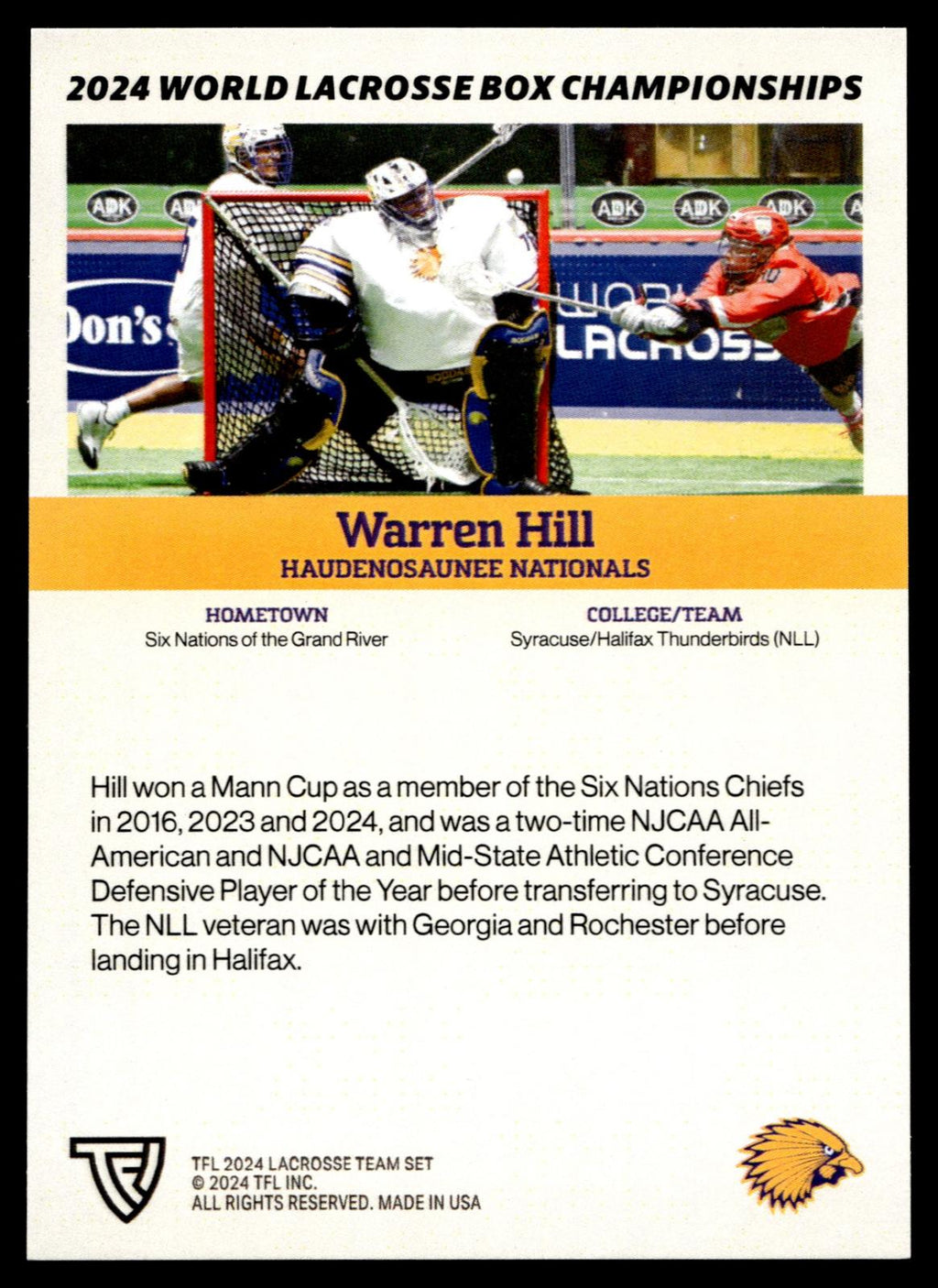 Warren Hill 2024 TFL WBLC Team Haudenosaunee Team Haudenosaunee Tie Dye #