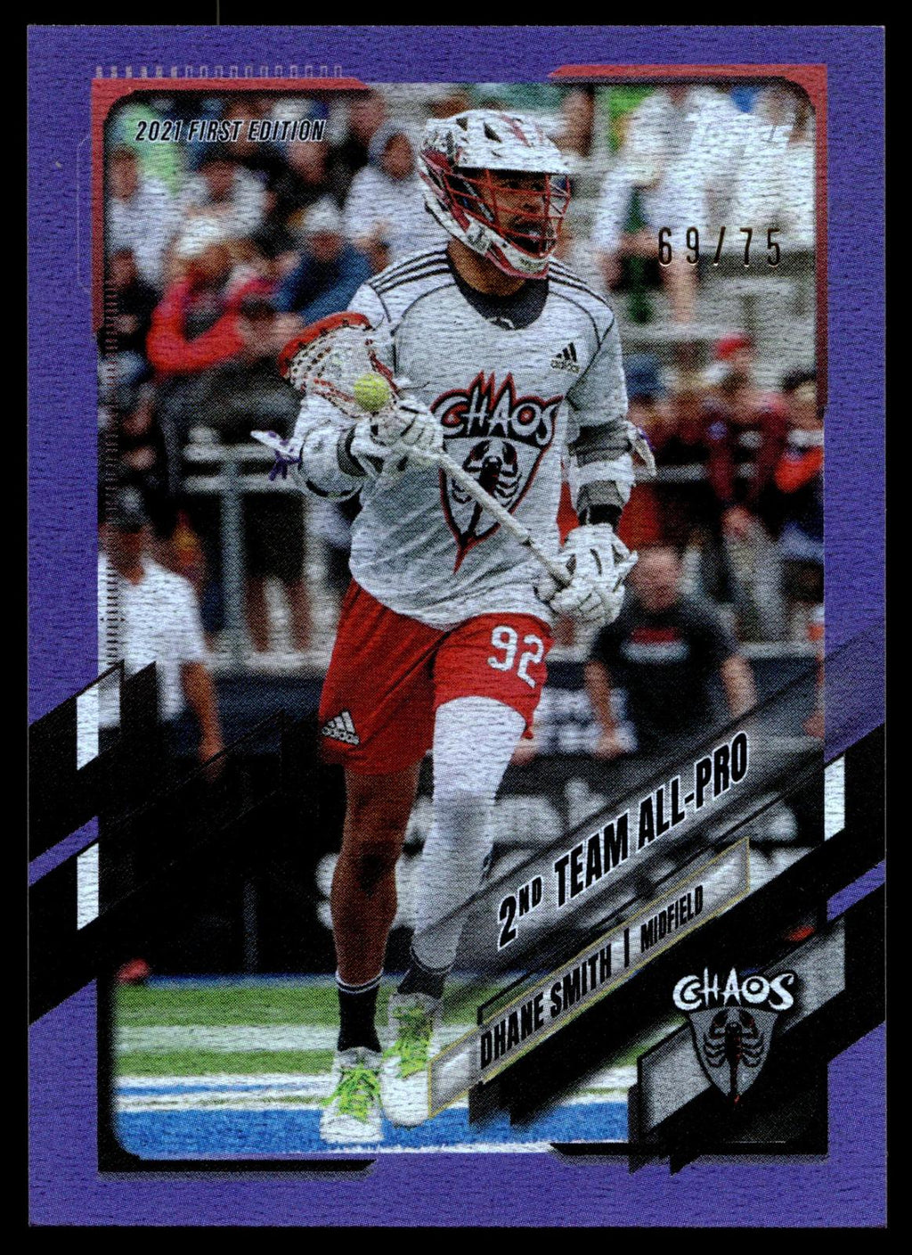 Dhane Smith 2021 Topps PLL First Edition Chaos Purple 69/75 #48