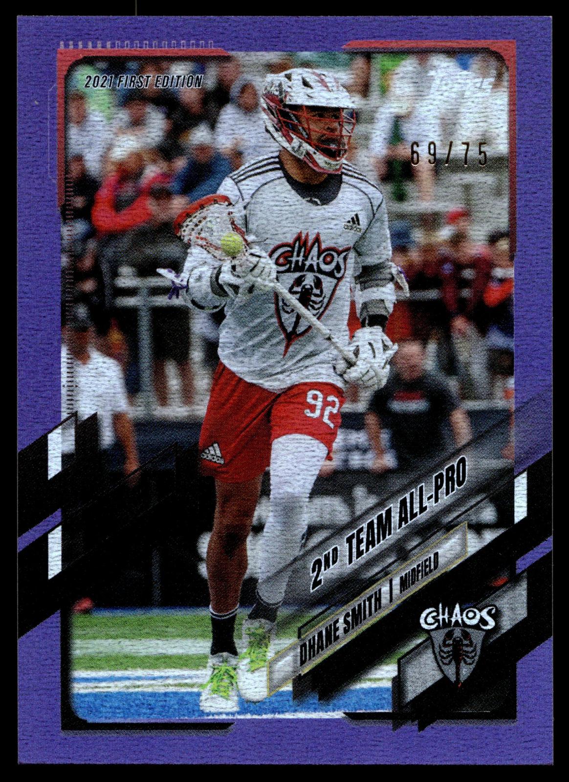 Dhane Smith 2021 Topps PLL First Edition Chaos Purple 69/75 #48