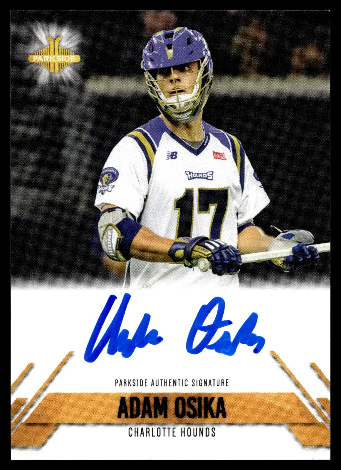 Adam Osika 2019 MLL Premier Series Charlotte Hounds Signature Series #SS-AO