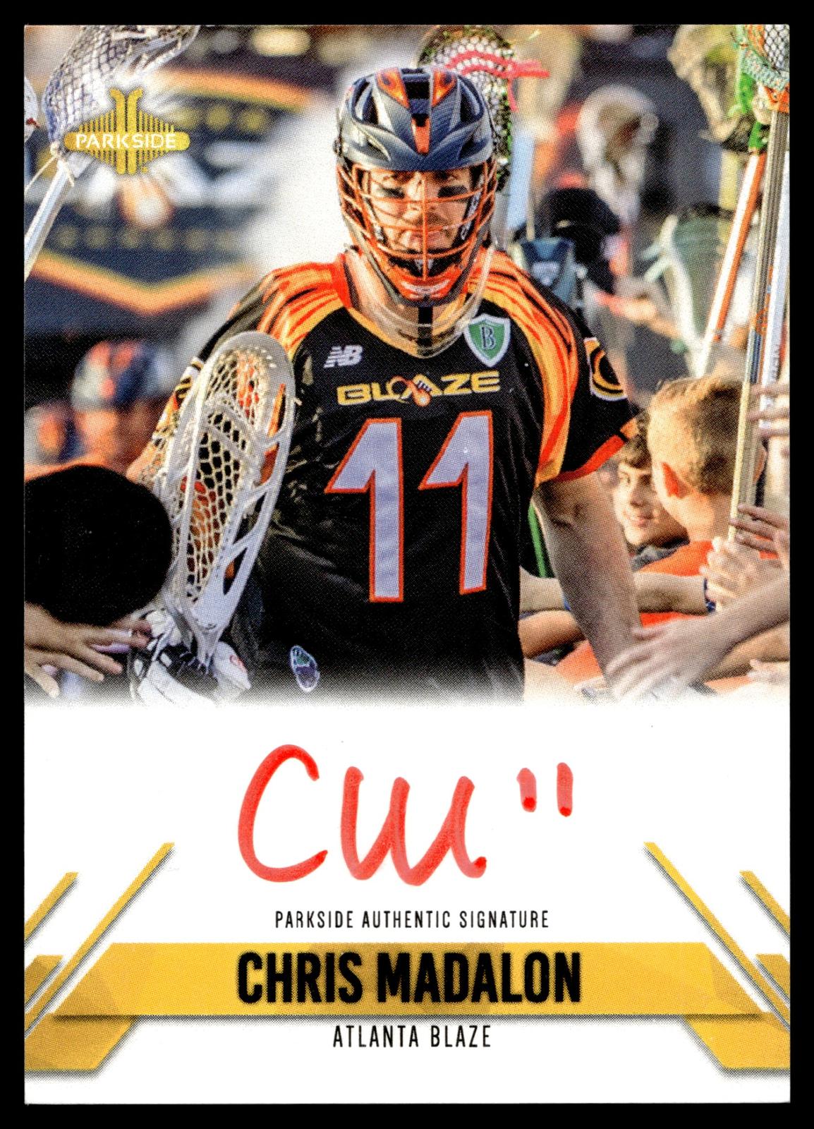Chris Madalon 2019 MLL Premier Series Atlanta Blaze Signature Series #SS-CM