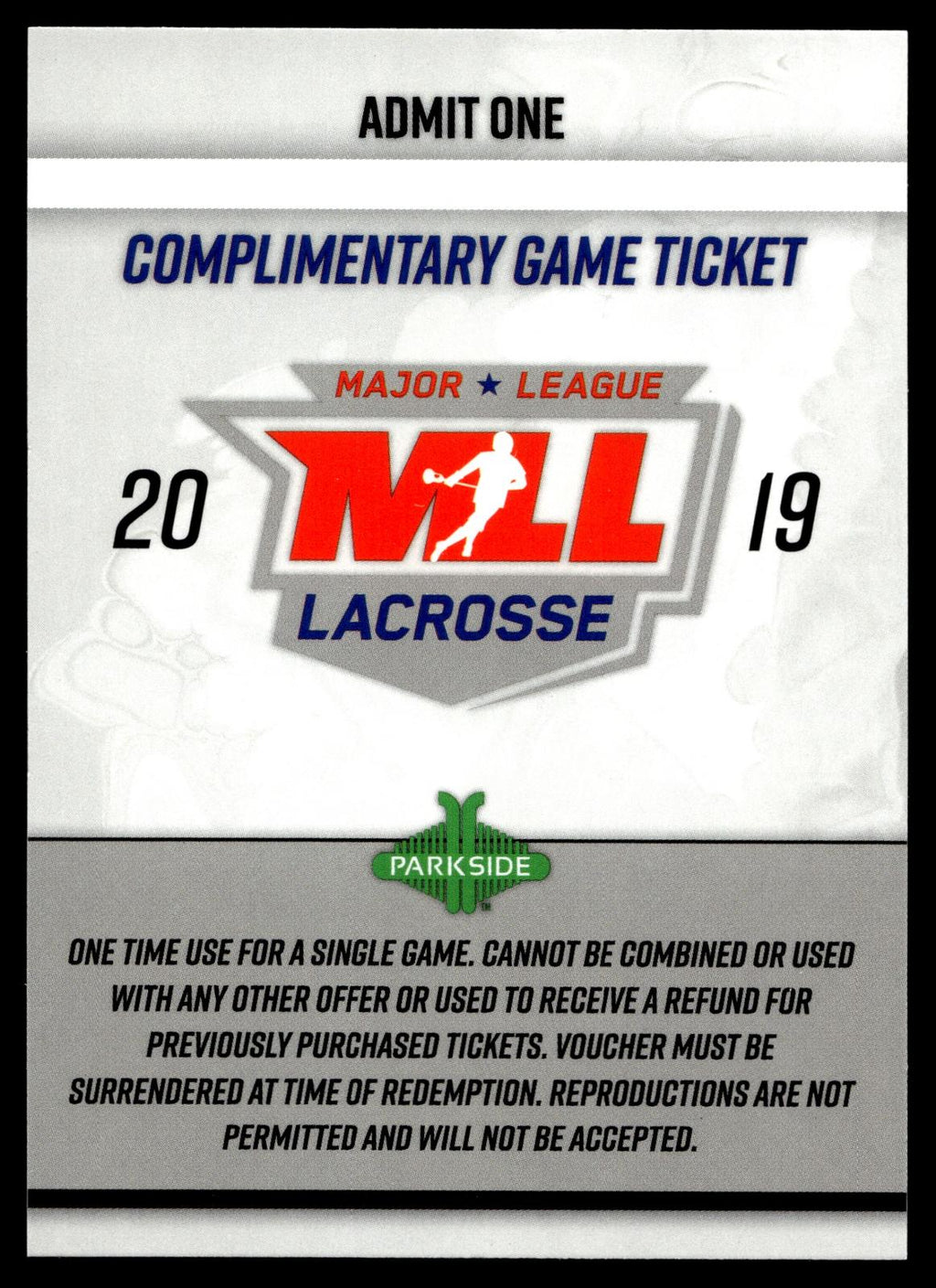 Game Ticket 2019 MLL Premier Series #