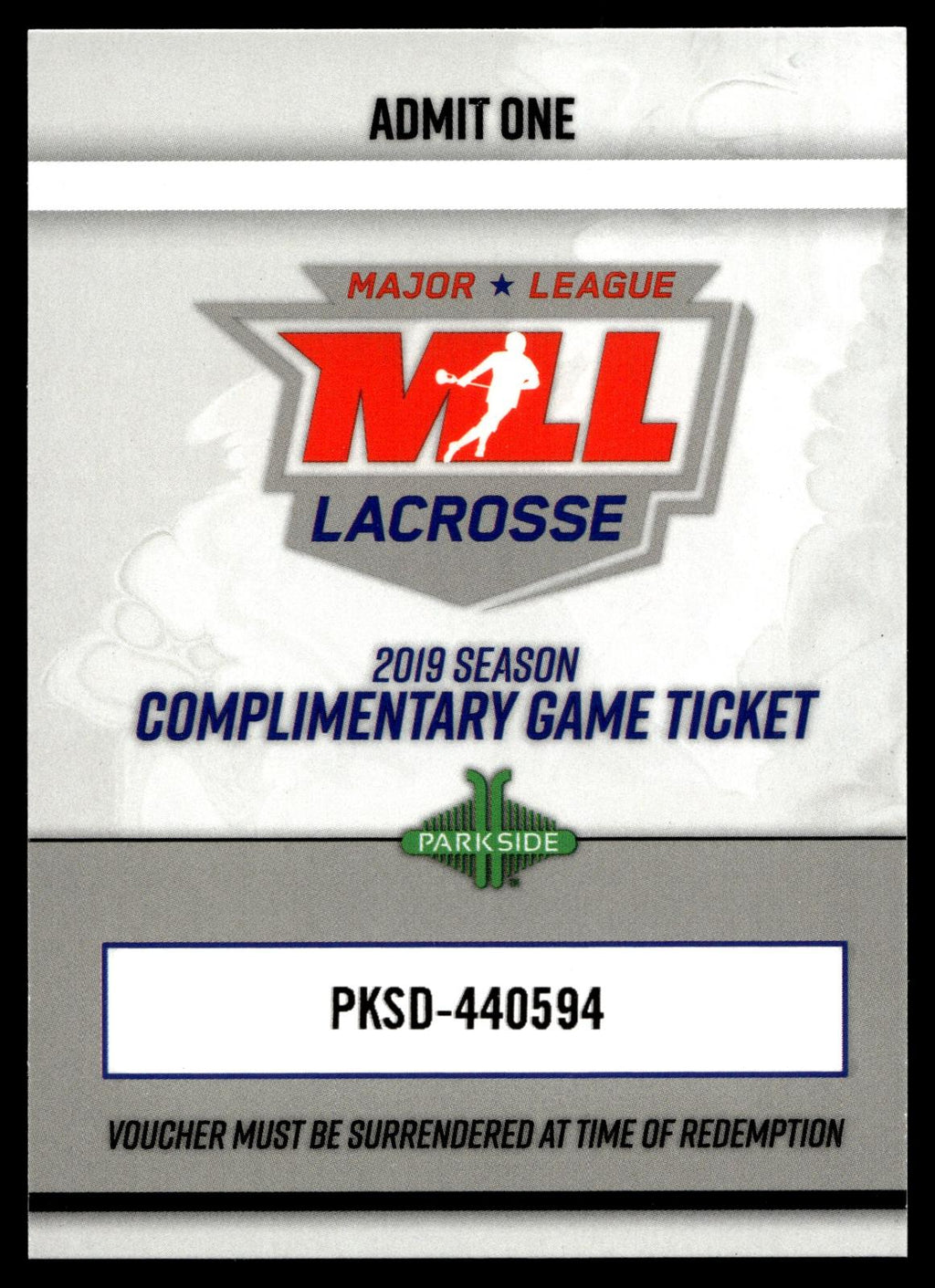 Game Ticket 2019 MLL Premier Series #