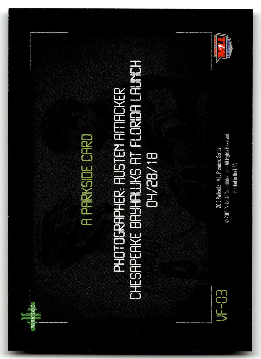 Costabile 2019 MLL Premier Series Chesapeake Bayhawks View Finder #/375 #VF-03