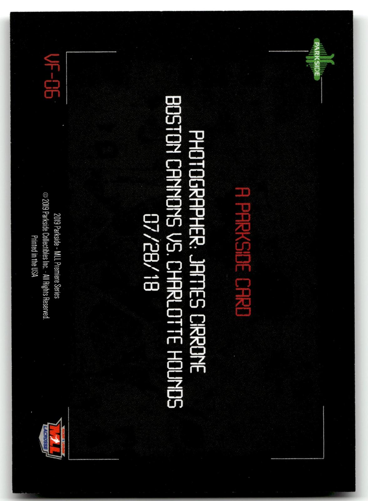 Cockerton 2019 MLL Premier Series Boston Cannons View Finder #/375 #VF-06