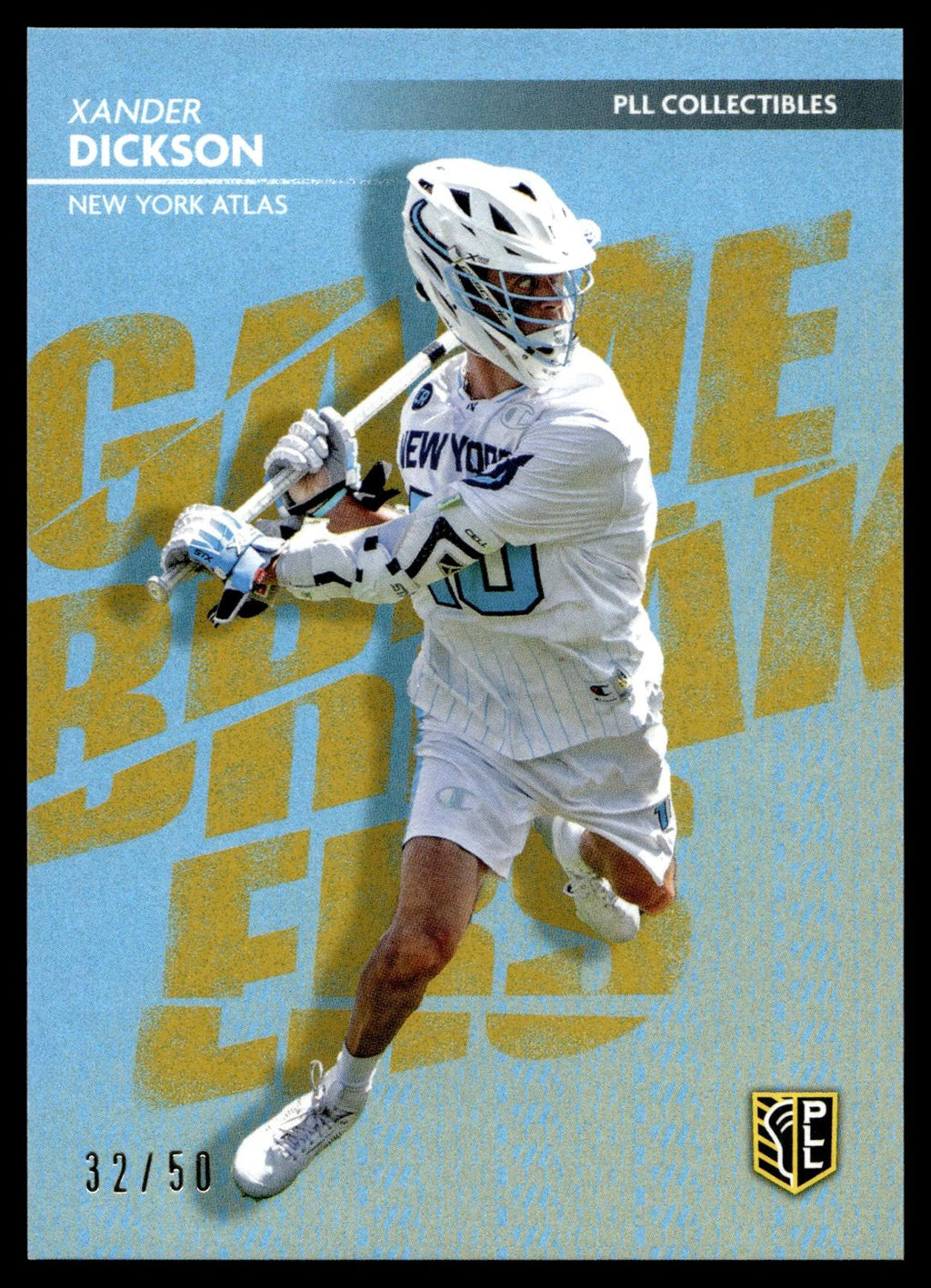 Xander Dickson 2025 PLL Fieldside New York Atlas Game Breakers 32/50 #GB-2