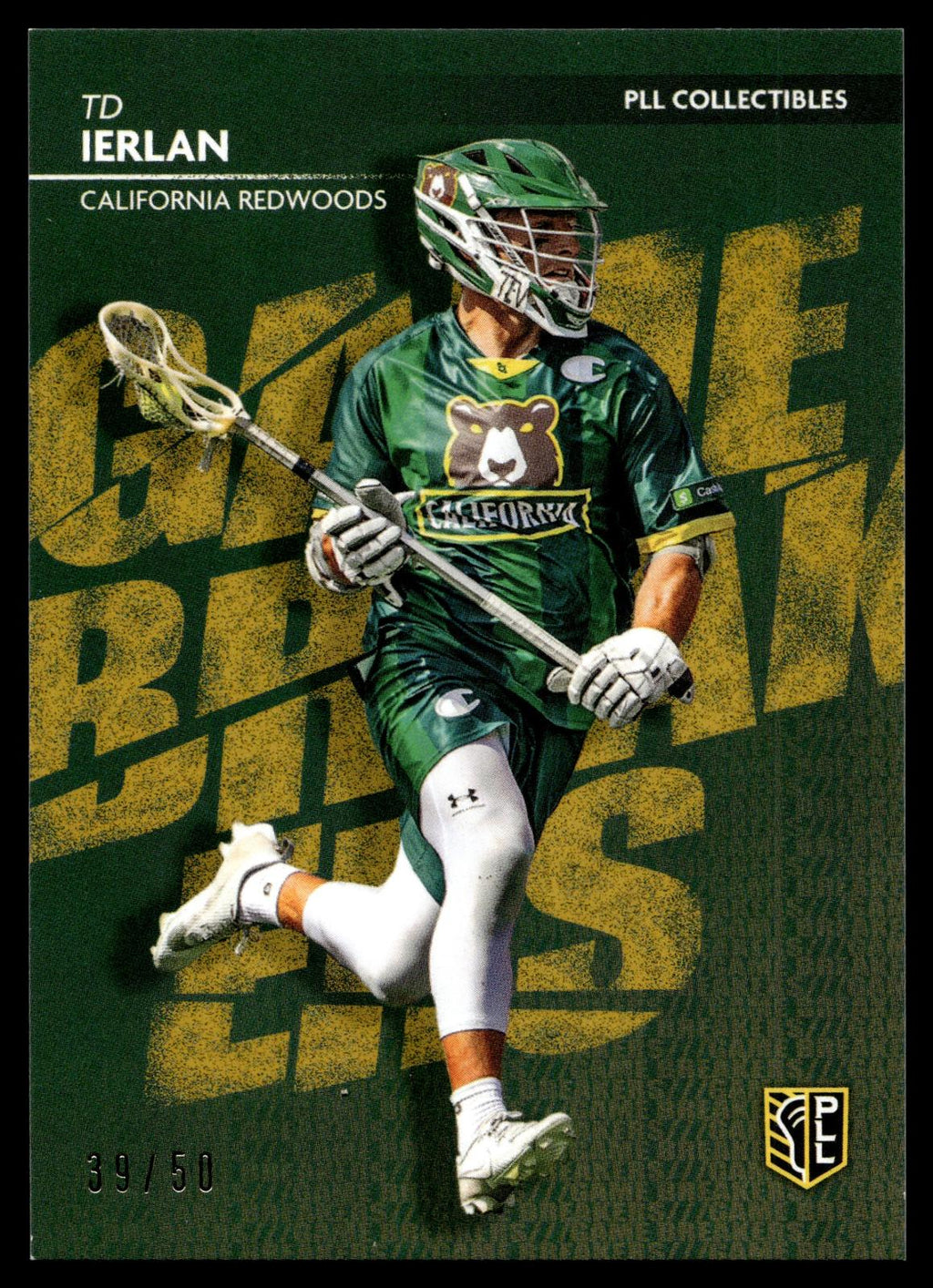 TD Ierlan 2025 PLL Fieldside California Redwoods Game Breakers 39/50 #GB-6