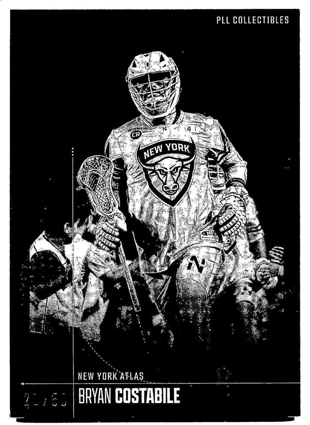 Bryan Costabile 2026 PLL Fieldside II New York Atlas B & W 21/50 #97